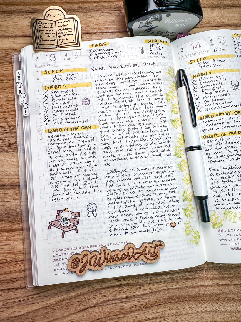 Side Bar Switch Up Hobonichi Daily Journal Spreads