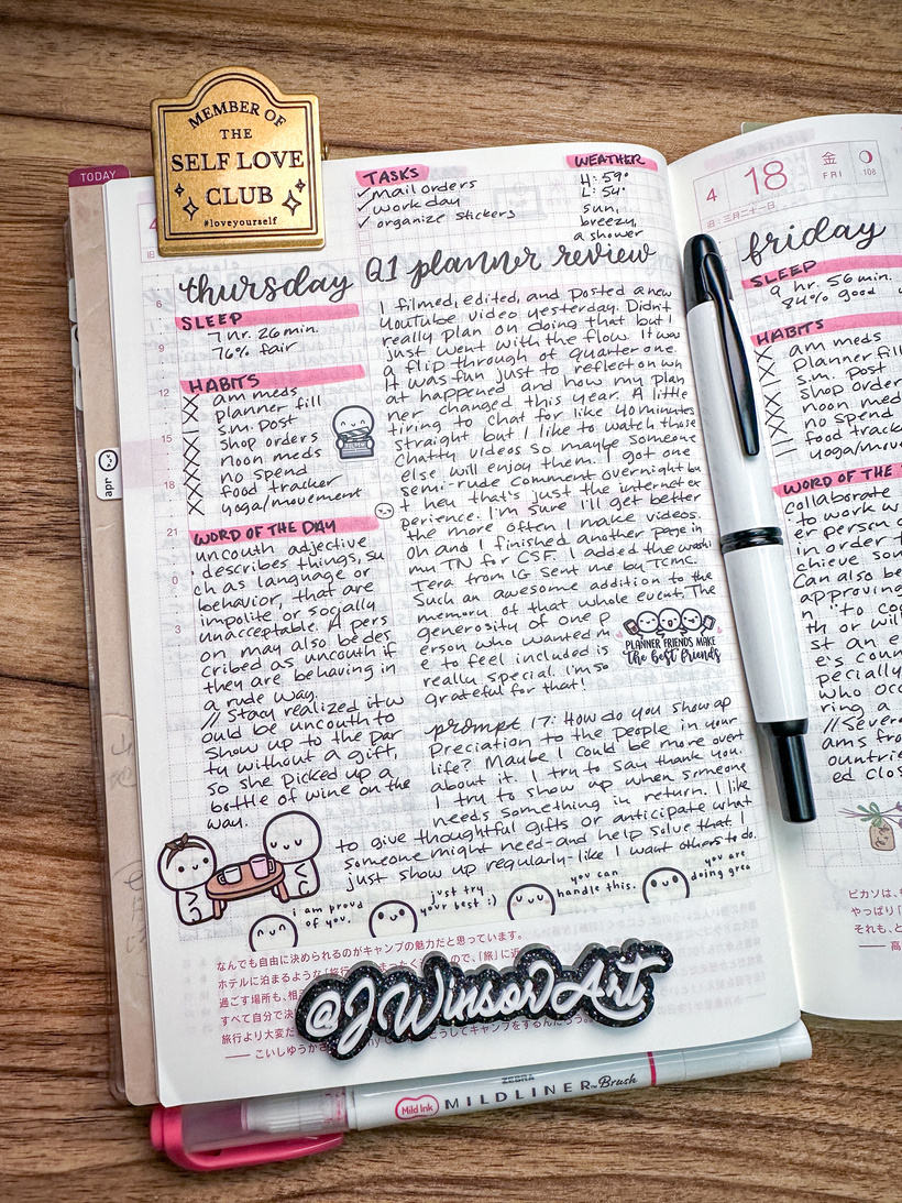 Milwaukee Zine Fest Hobonichi Daily Planner Spread
