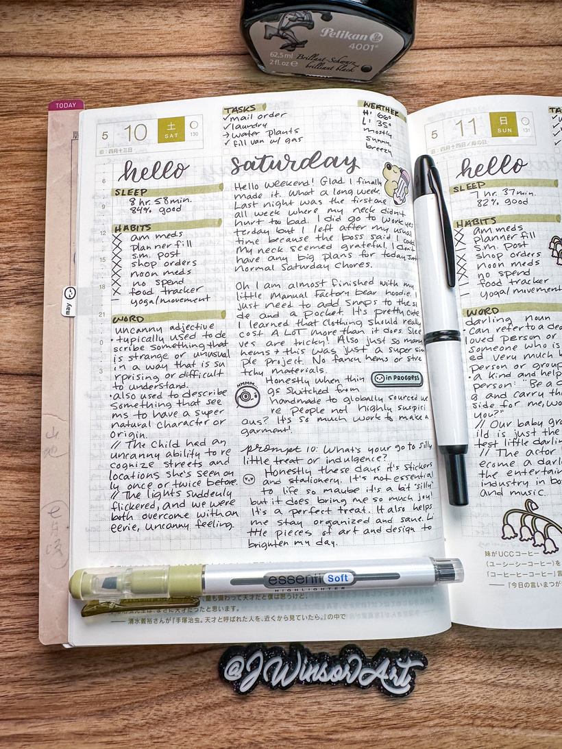 Weekend Hobonichi Planner Spread