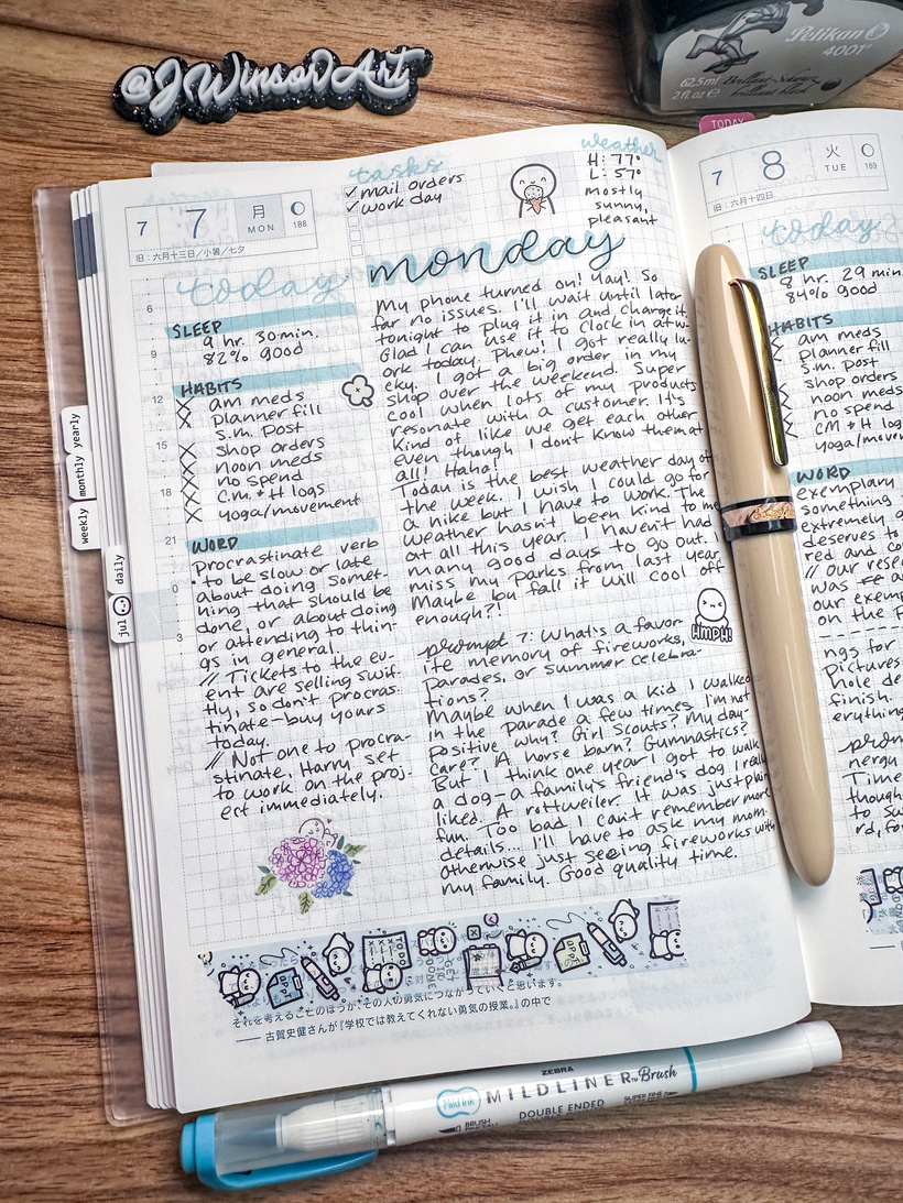 Restocking Day Hobonichi Daily Planner Spread