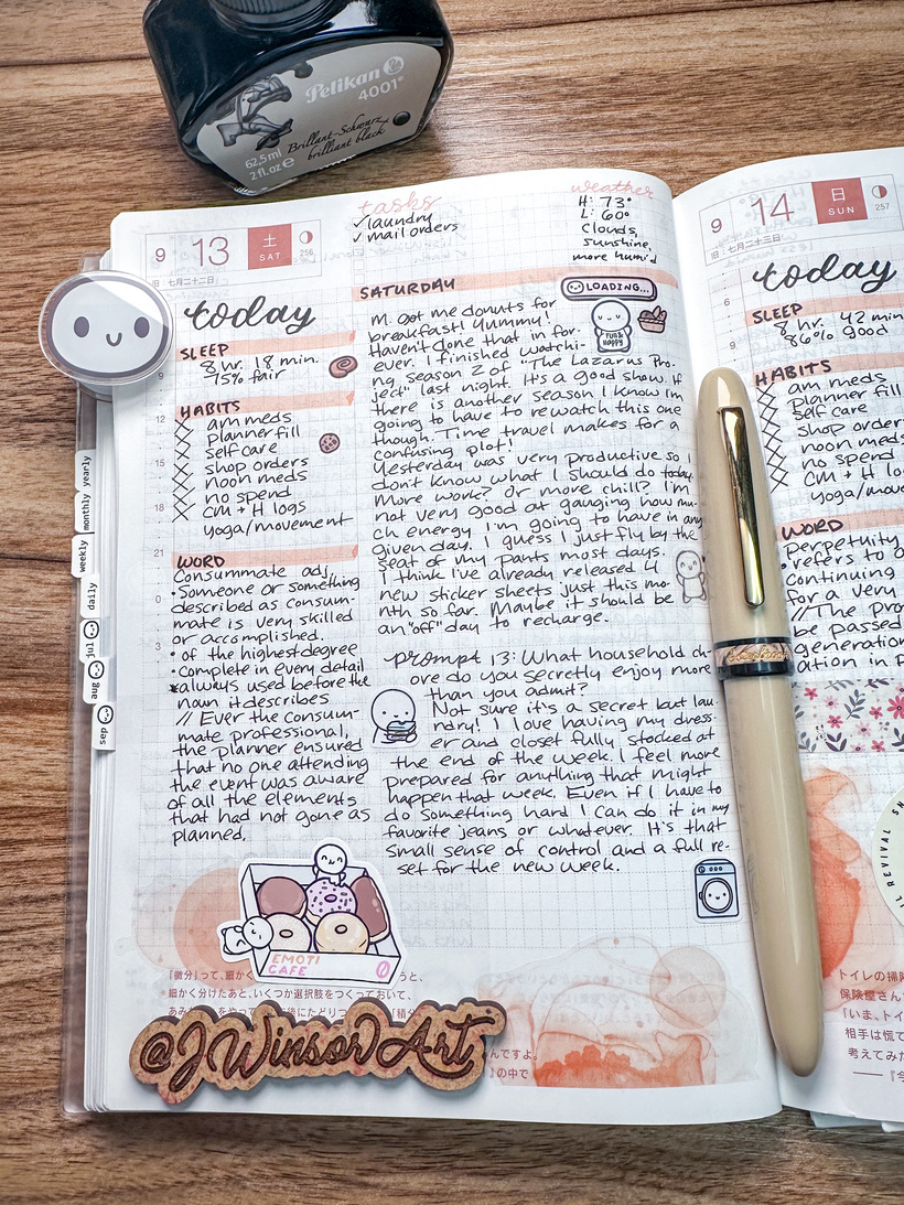 September Weekend Hobonichi Daily Planner Spread